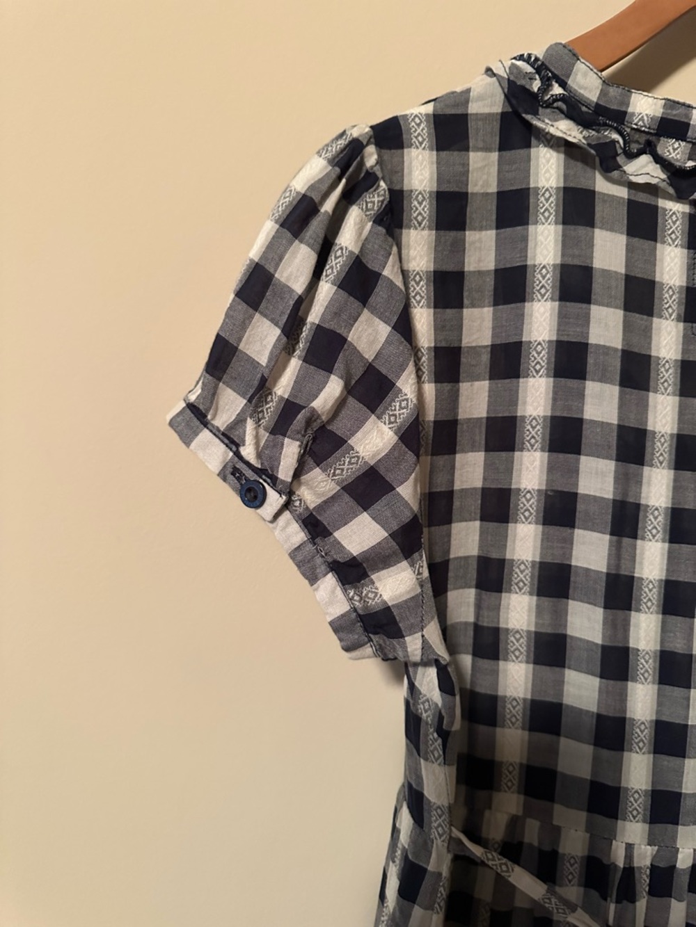 Maurices Black and White Gingham Tie-Front Ruffle Dress - Picture 3 of 4
